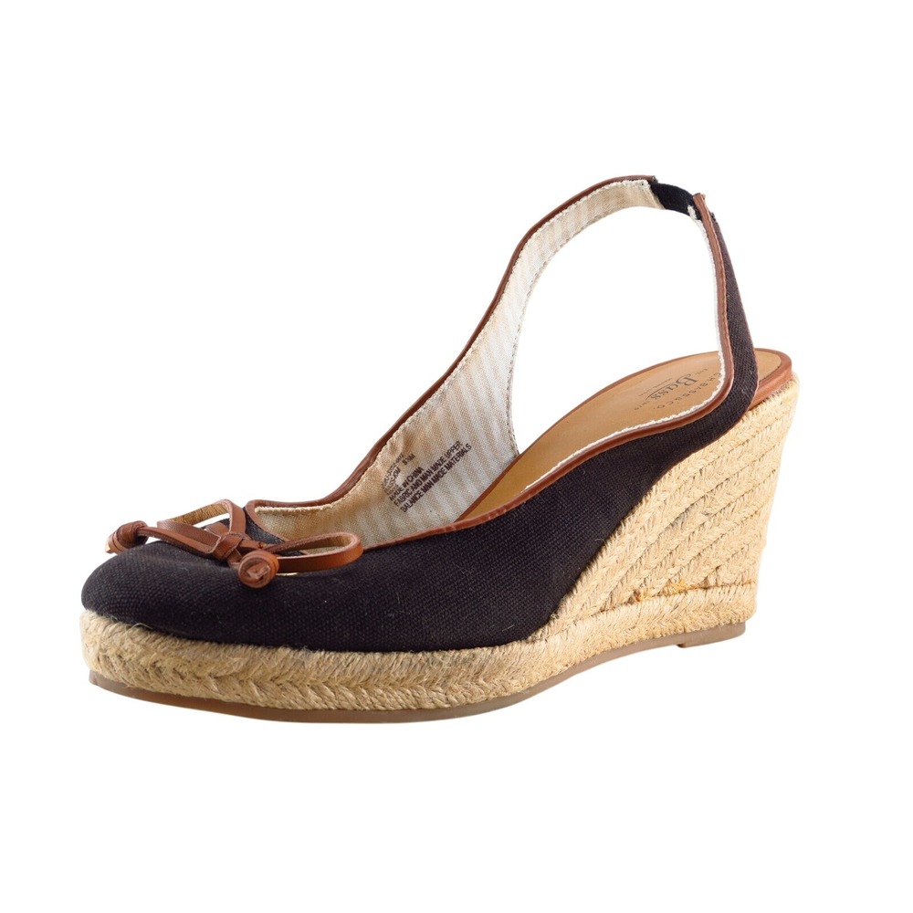 G.H. Bass & Co. Slingback Sandals Black Fabric Women Shoes Size 8.5 Medium